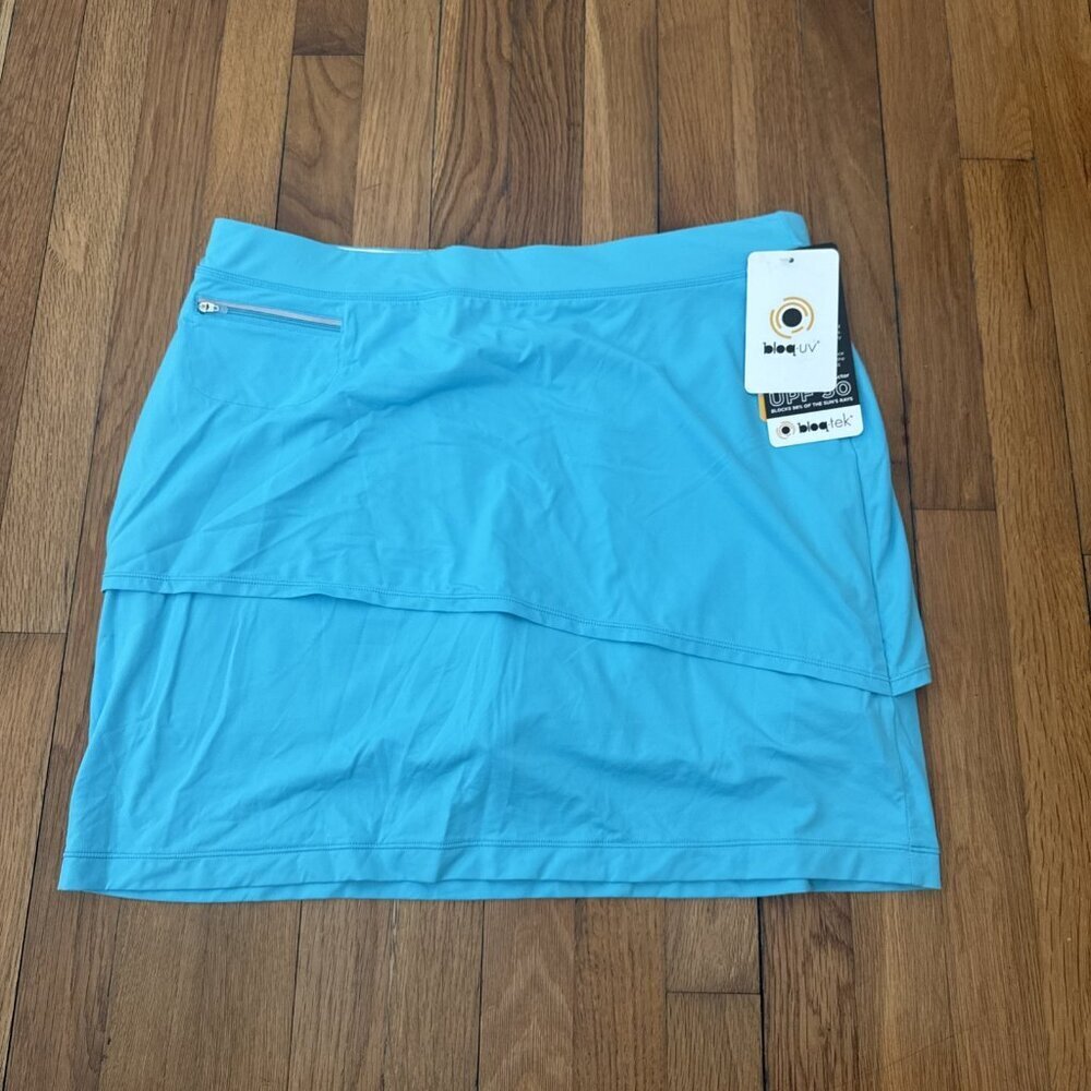 Bloq UV Skort Skirt Double Layer Golf Sporty UPF 50+ Zipper Pocket Size X-Large